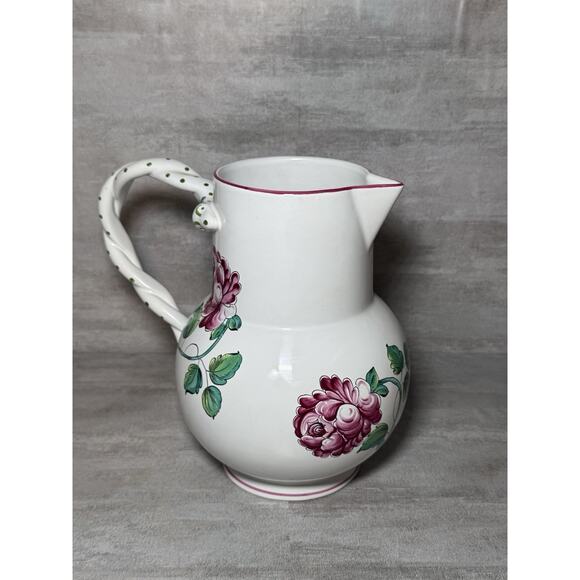 Tiffany & Co Strasbourg Flowers’ 64 oz Pitcher Snake Handle Made in Portugal